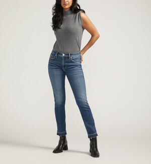 Cassie Mid Rise Slim Straight Leg Jeans