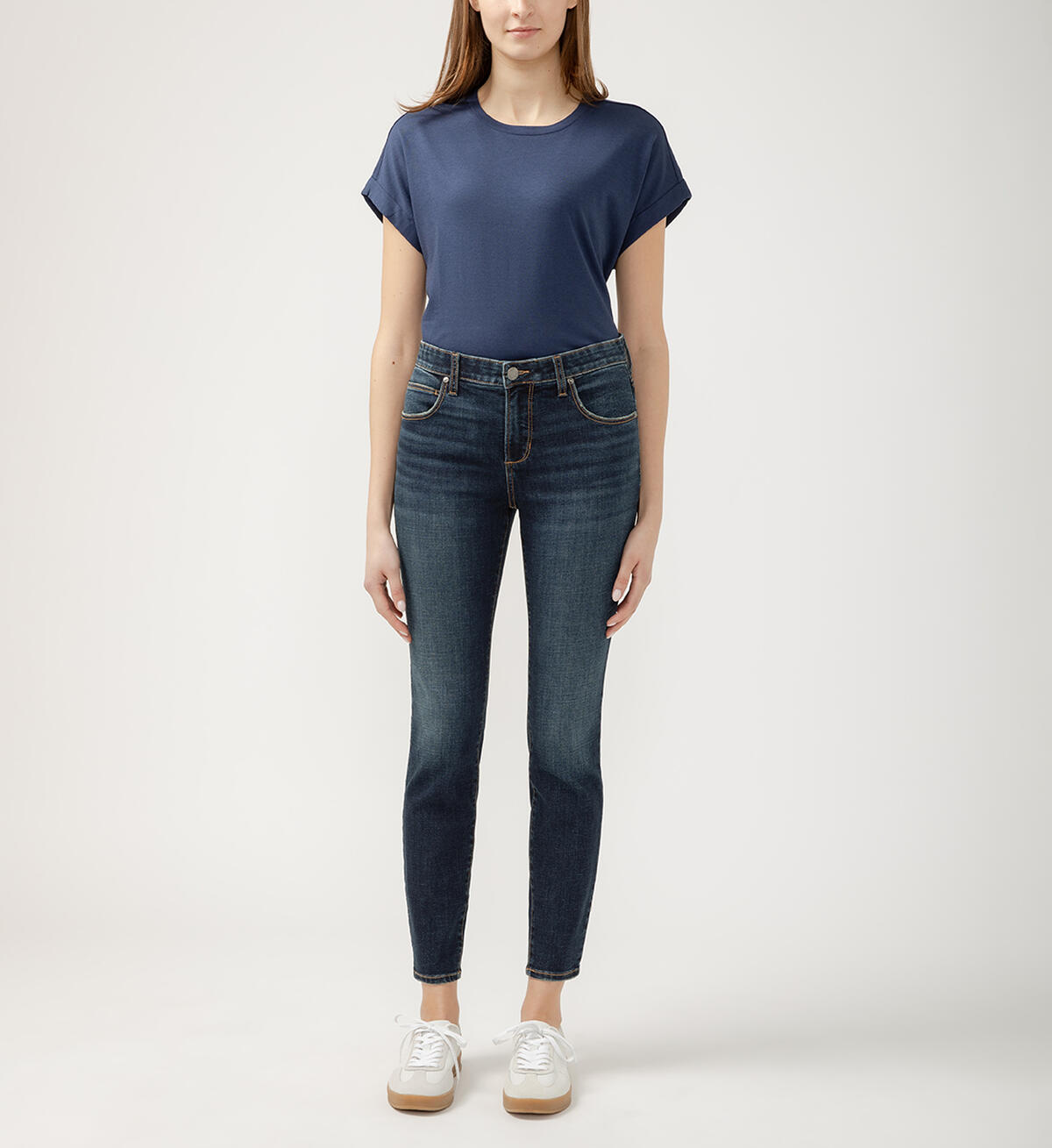 Cecilia Mid Rise Skinny Pants Plus Size, Brisk Blue, hi-res image number 0